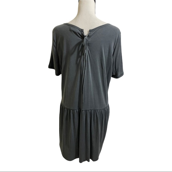 Mote modal cotton peplum style tie in back blouse. Size X-Large grey. - Picture 5 of 9